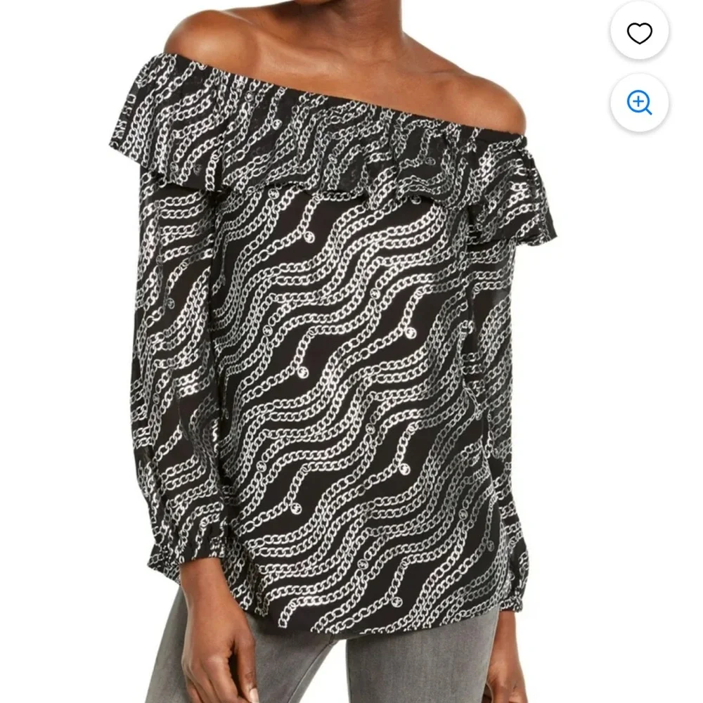 NWT MICHAEL KORS Womens Silver Long Sleeve Scoop Neck Evening Top Petite